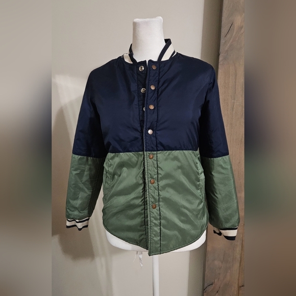 CAT & JACK Blue/green and Camo reversible 2 in 1 jacket varsity style.Size Large - Picture 12 of 15